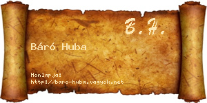 Báró Huba névjegykártya